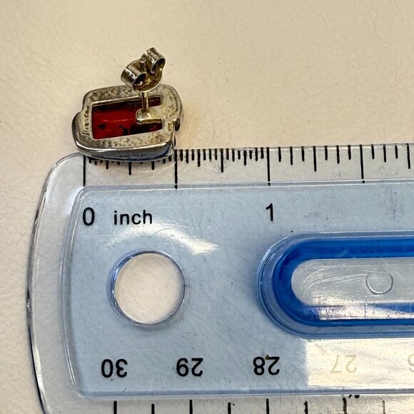 Sterling Silver Honey Baltic Amber Rectangular‎ Stud Earrings Marked - Picture 6 of 16